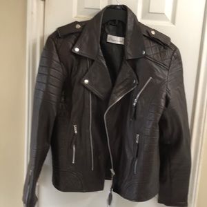 Decimal biker brown leather jacket. NWT